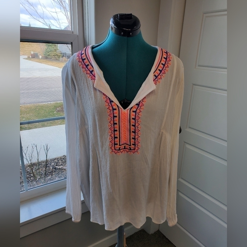 LILLY PULITZER DAHLE TUNIC RESORT WHITE NEON EMBROIDERY BID FRONT WOMEN SMALL